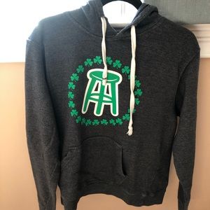 Grey Barstool hoodie w/barstool and shamrocks